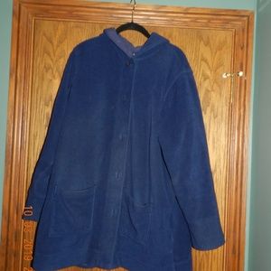 Women's Denim & Company Navy Lined Hooded Coat